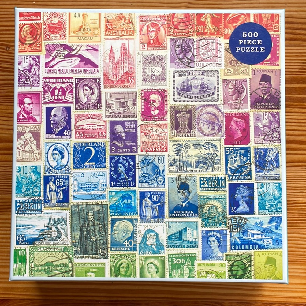 Galison vintage stamps puzzle 500 pieces